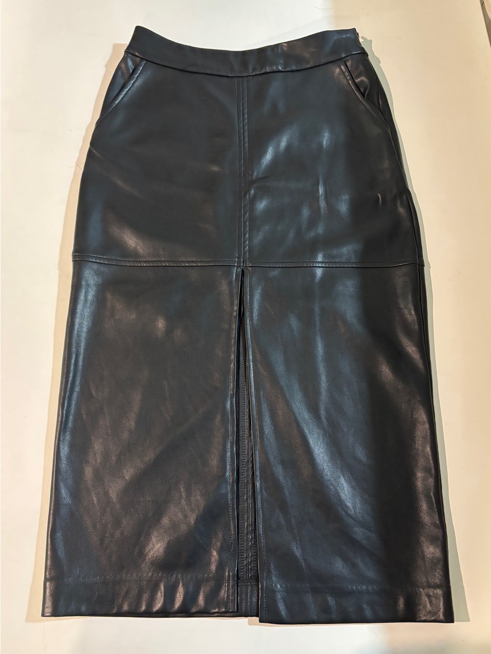 Faux Leather Midi Skirt